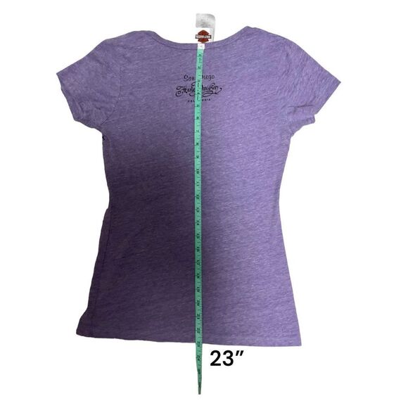 Harley Davidson Embellished V Neck Tee San Diego - Picture 7 of 9